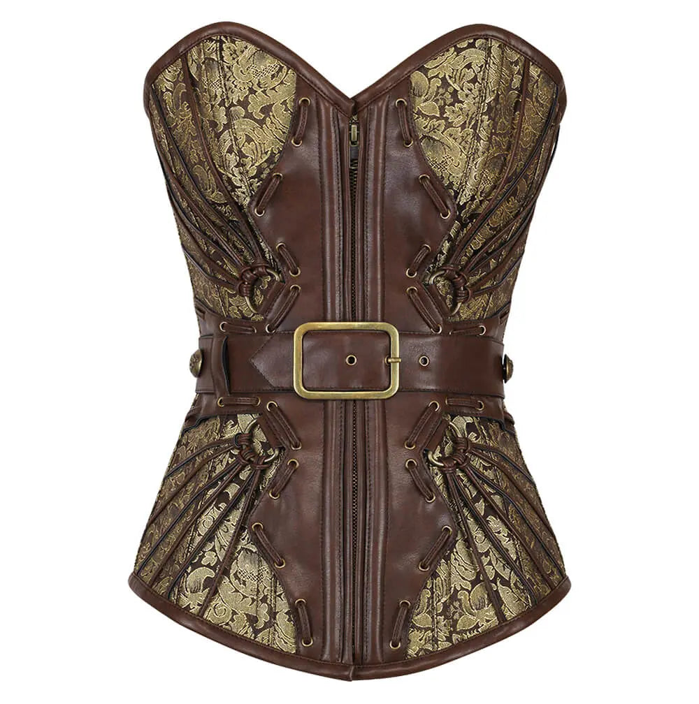 Daryn Gold Brocade Overbust Steampunk Corset