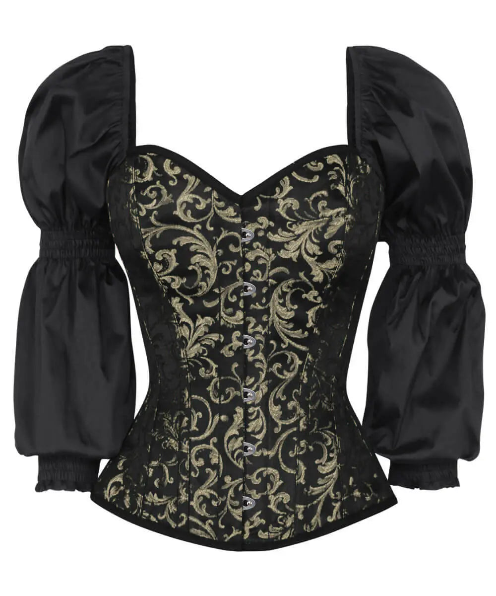 Lerato Steampunk Gold Corset with Attached Sleeve