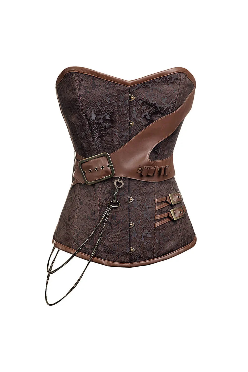 Corset Steampunk Overbust Kelcey din Brocart