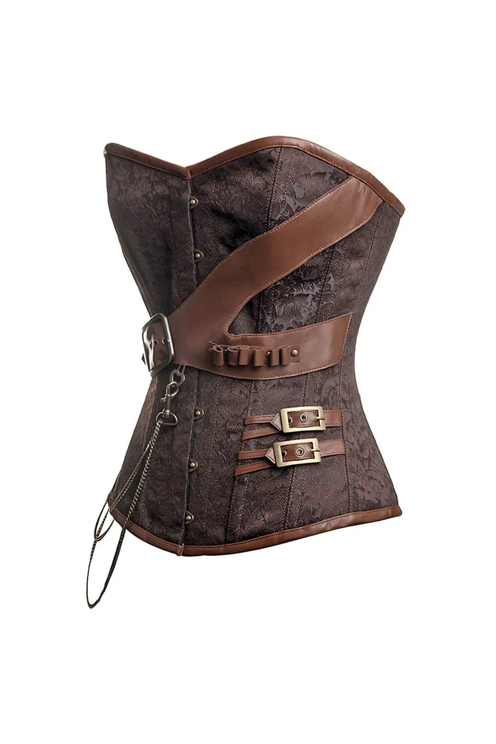 Corset Steampunk Overbust Kelcey din Brocart