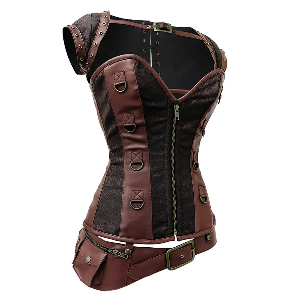 Corset Steampunk Overbust Iris cu Curea Detașabilă