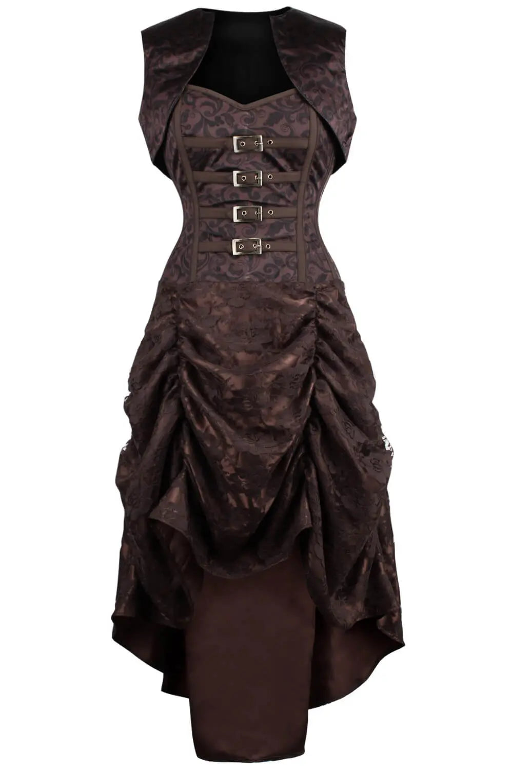 Rochie Corset Raleigh Steampunk Overbust cu Shrug – Eleganță Victoriană și Stil Dramatic