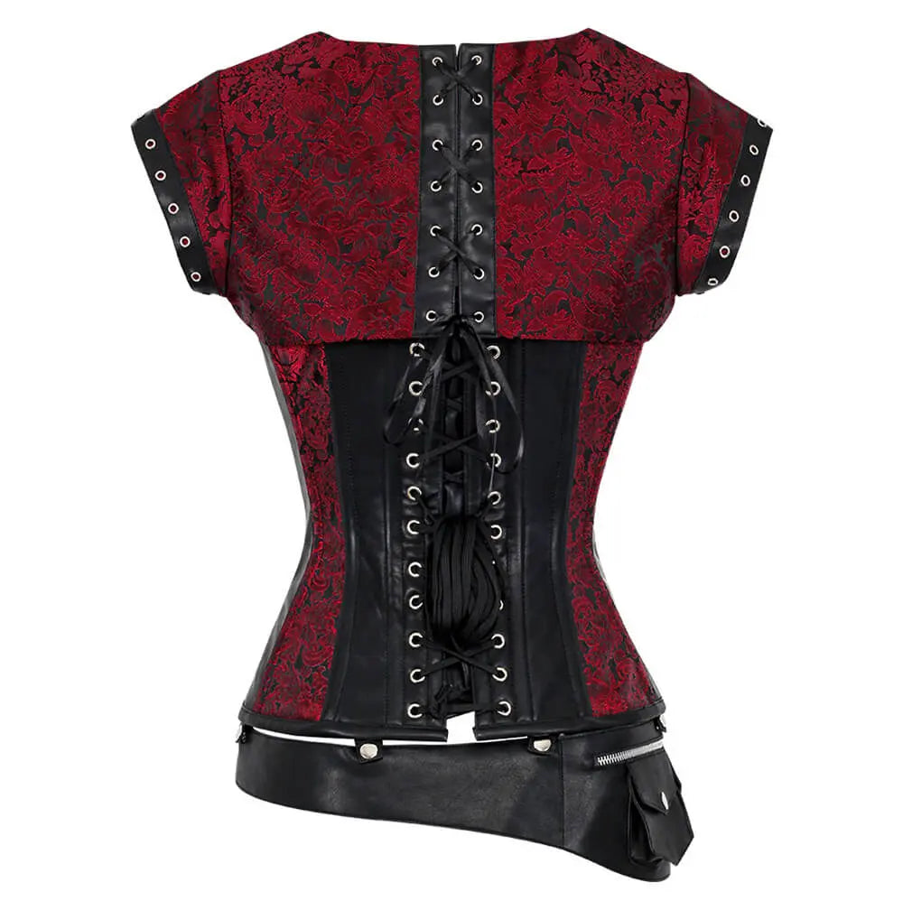 Gorset Steampunk Vairocana z Bolerkiem i Odpinanym Paskiem