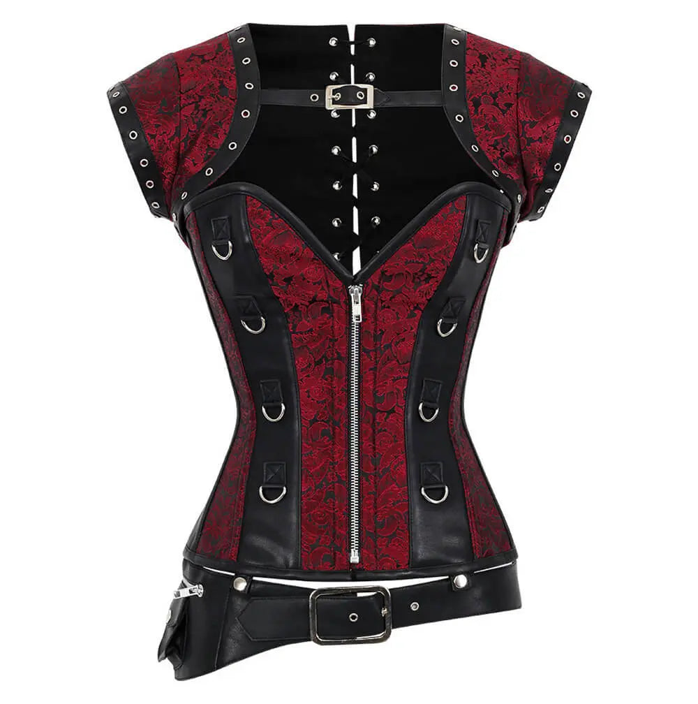 Gorset Steampunk Vairocana z Bolerkiem i Odpinanym Paskiem