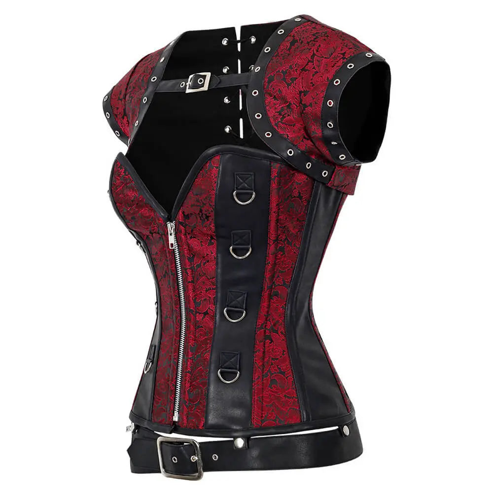 Gorset Steampunk Vairocana z Bolerkiem i Odpinanym Paskiem