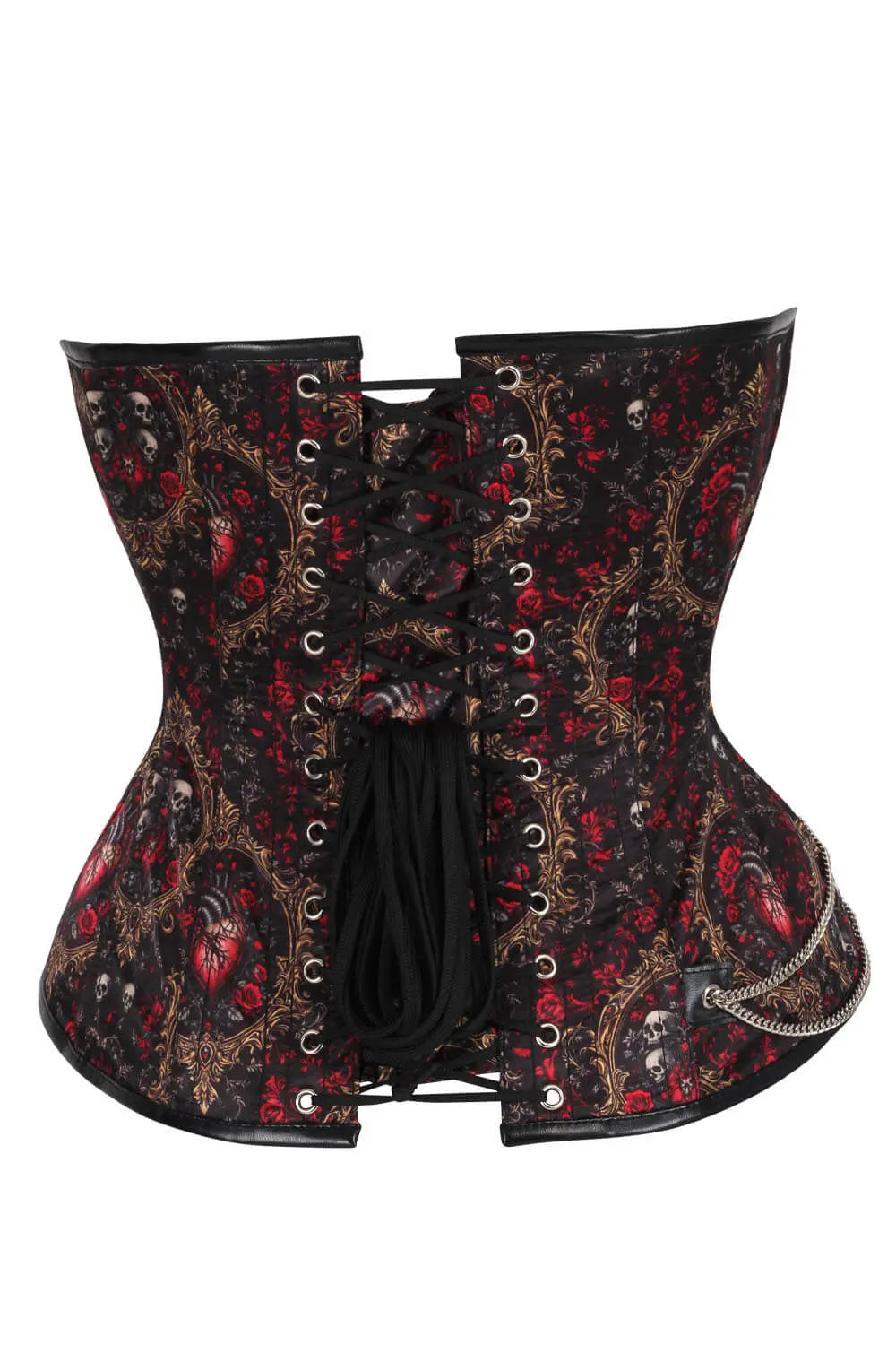 Nishelle Rose With Skull Baroque Scrollwork Corset