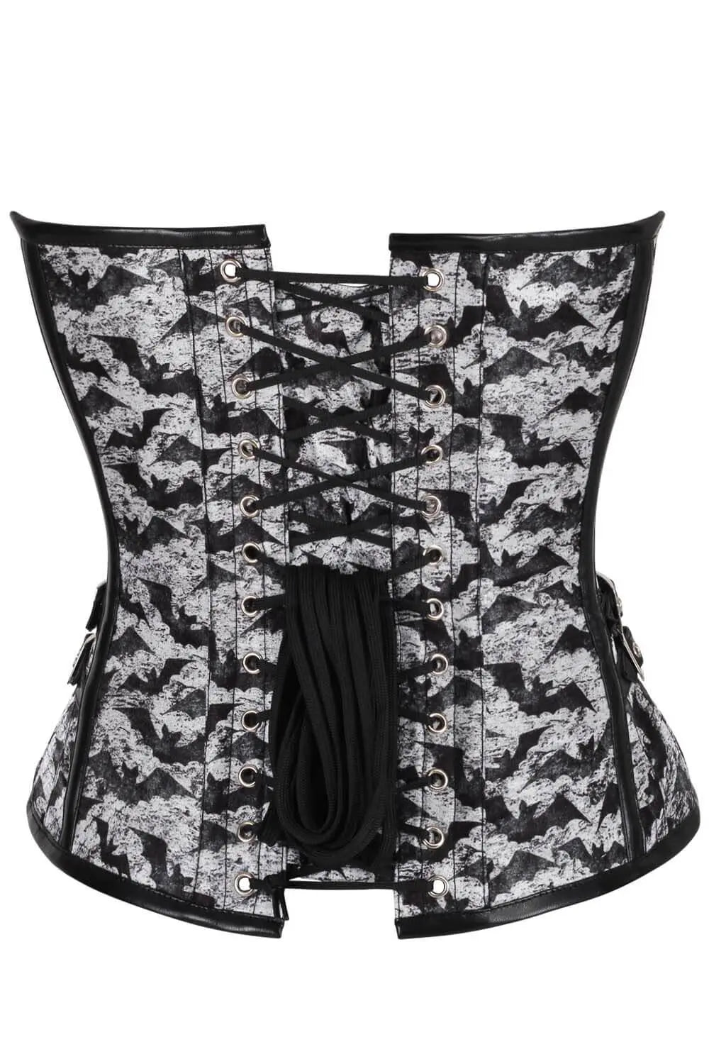 Corset Shirlee Gothic Bat Print Overbust – Stil Dark și Accente Steampunk
