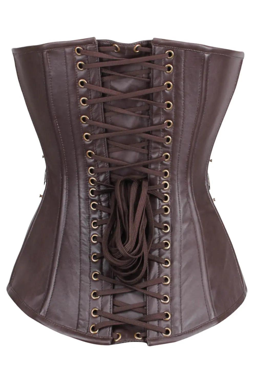 Jaclynn Steampunk Overbrustkorsett aus Kunstleder