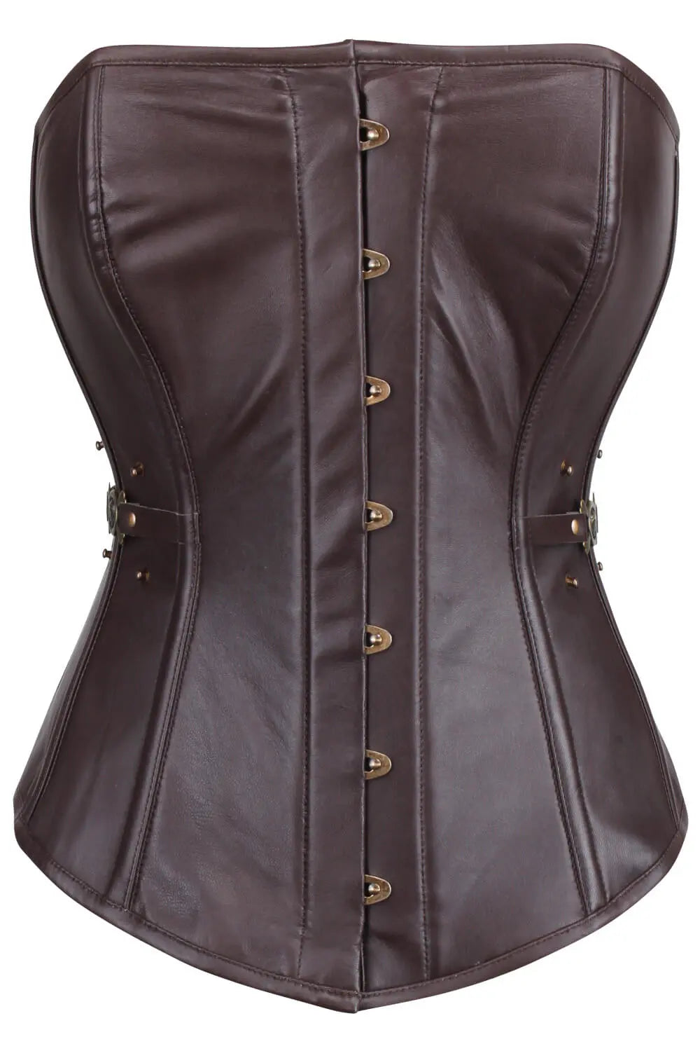 Jaclynn Steampunk Overbrustkorsett aus Kunstleder