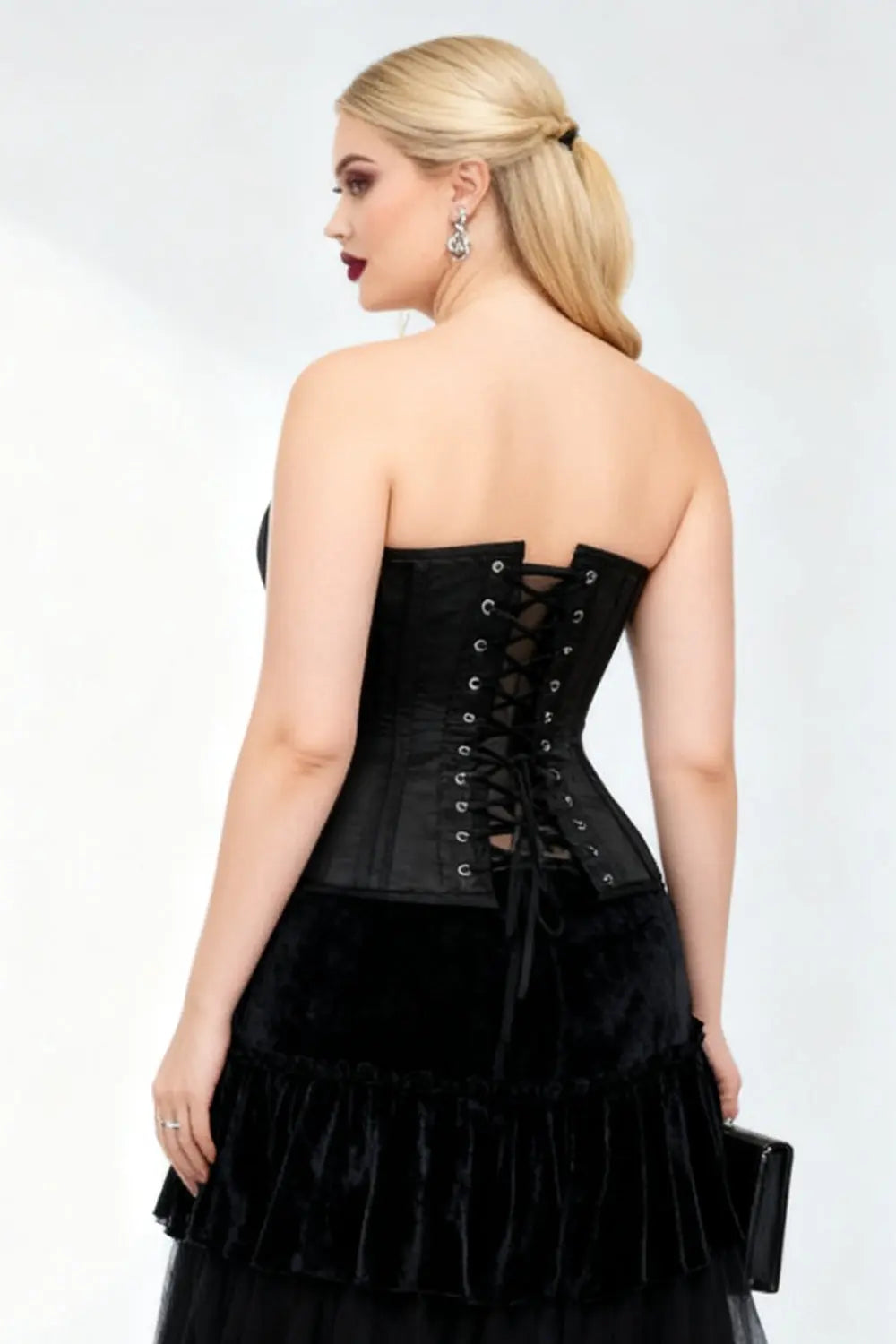 Korsett Overbust Marise Schwarzer Satin – CWSALE (BC-002)