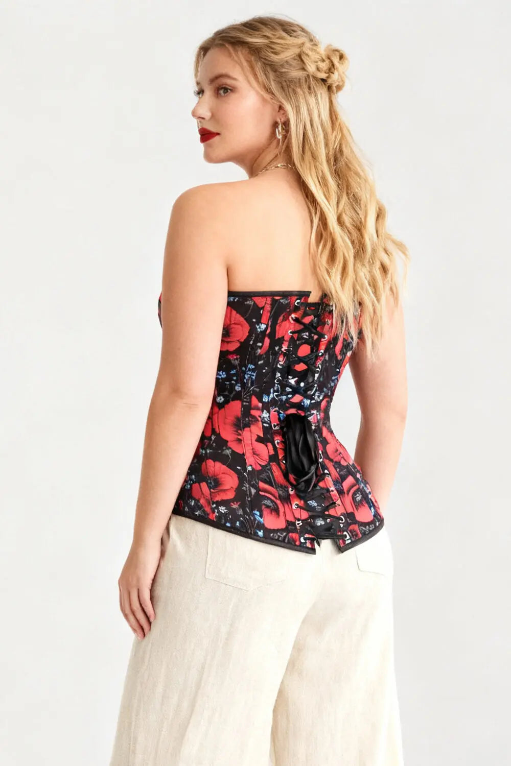 Corset Overbust Kylian Scarlet Poppy Bloom – Luxenoir (BC-2591)