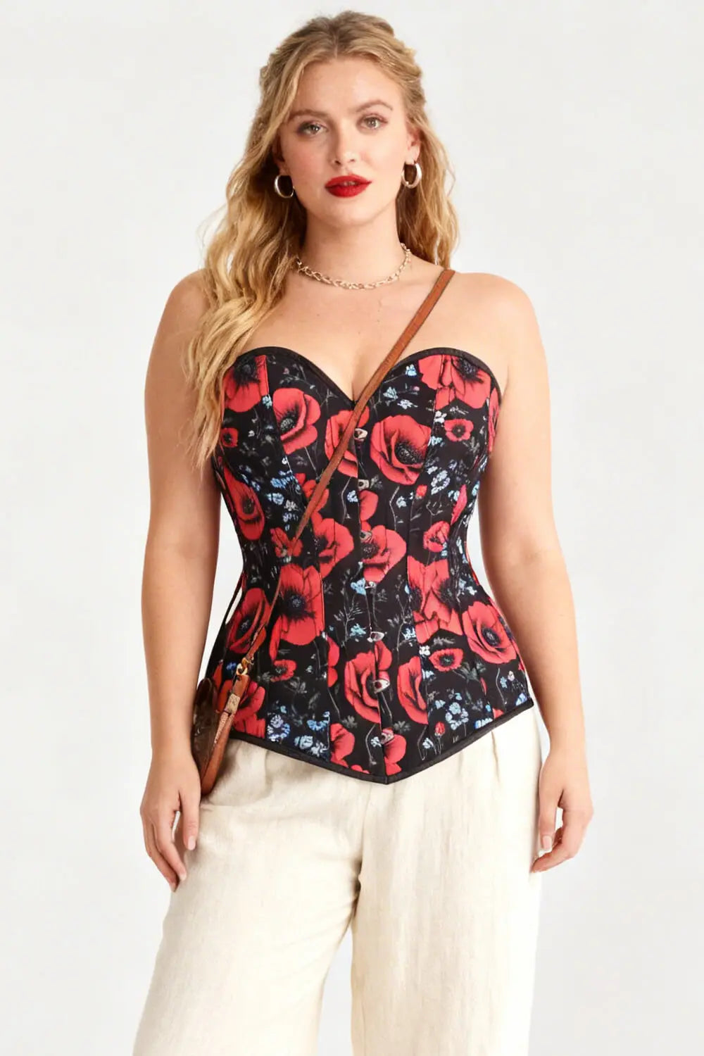 Corset Overbust Kylian Scarlet Poppy Bloom – Luxenoir (BC-2591)