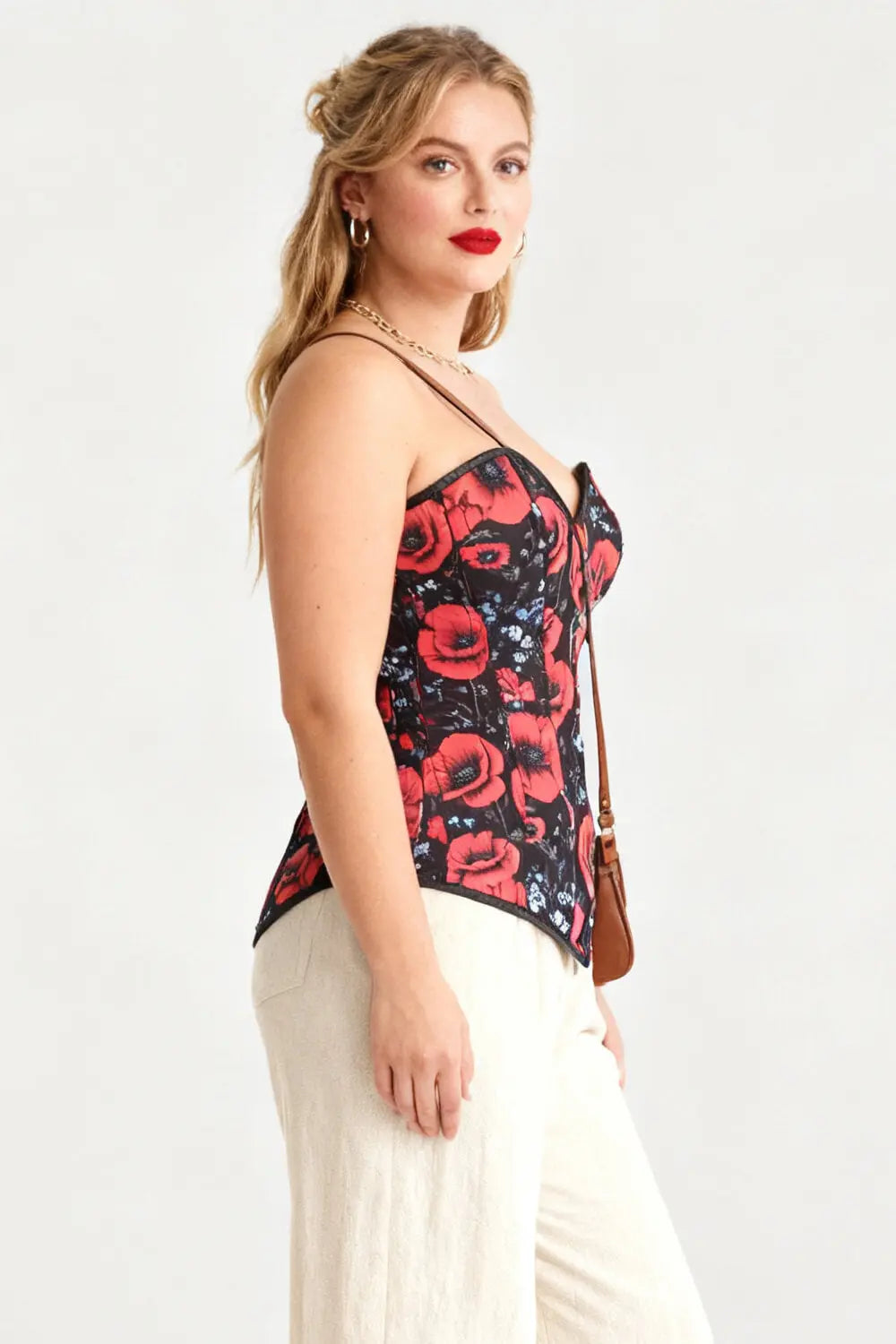 Corset Overbust Kylian Scarlet Poppy Bloom – Luxenoir (BC-2591)