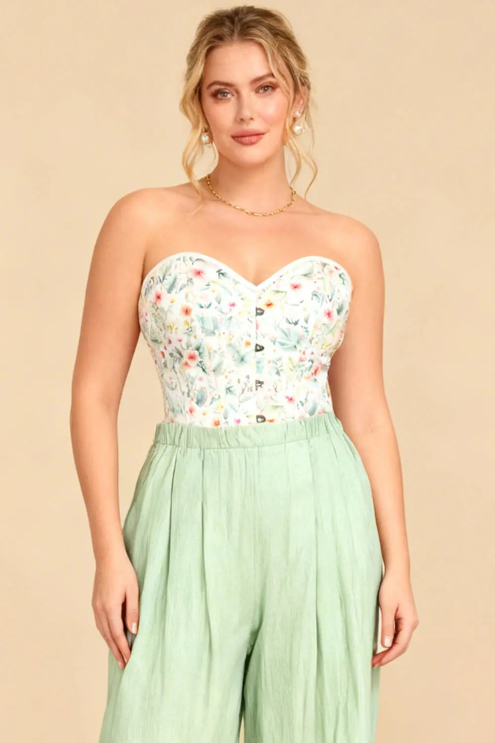 Gorset Overbust Tinsley Soft Blossom Garden – Luxenoir (BC-2599)