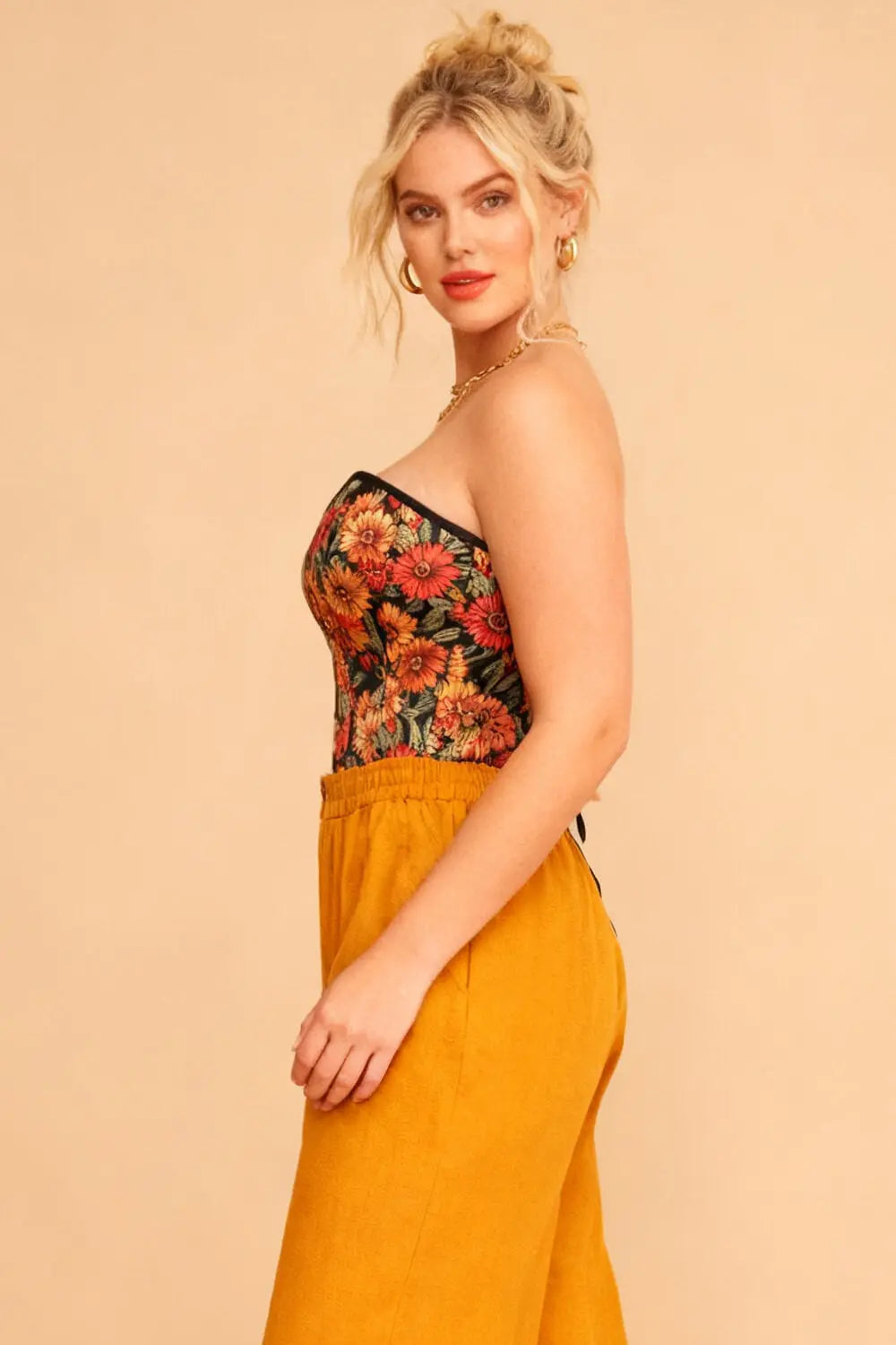 Korsett Hailee Sunflower Overbust – Blumenmuster Elegant