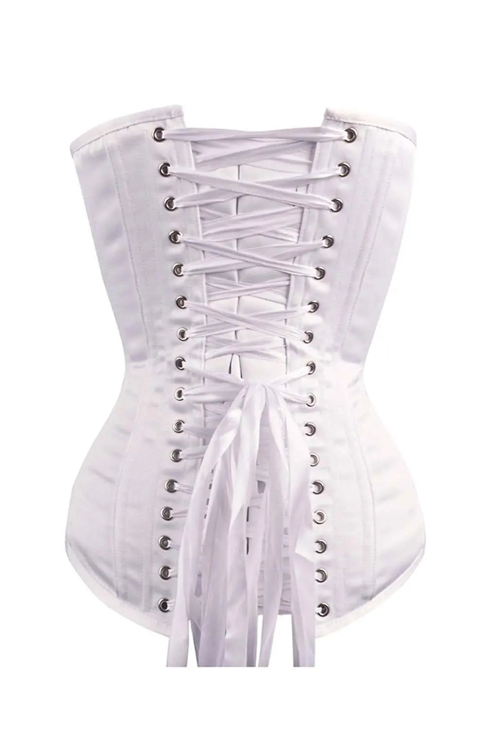 Weißes Joniece Overbust-Korsett aus Satin – klassische Eleganz und perfekte Silhouette