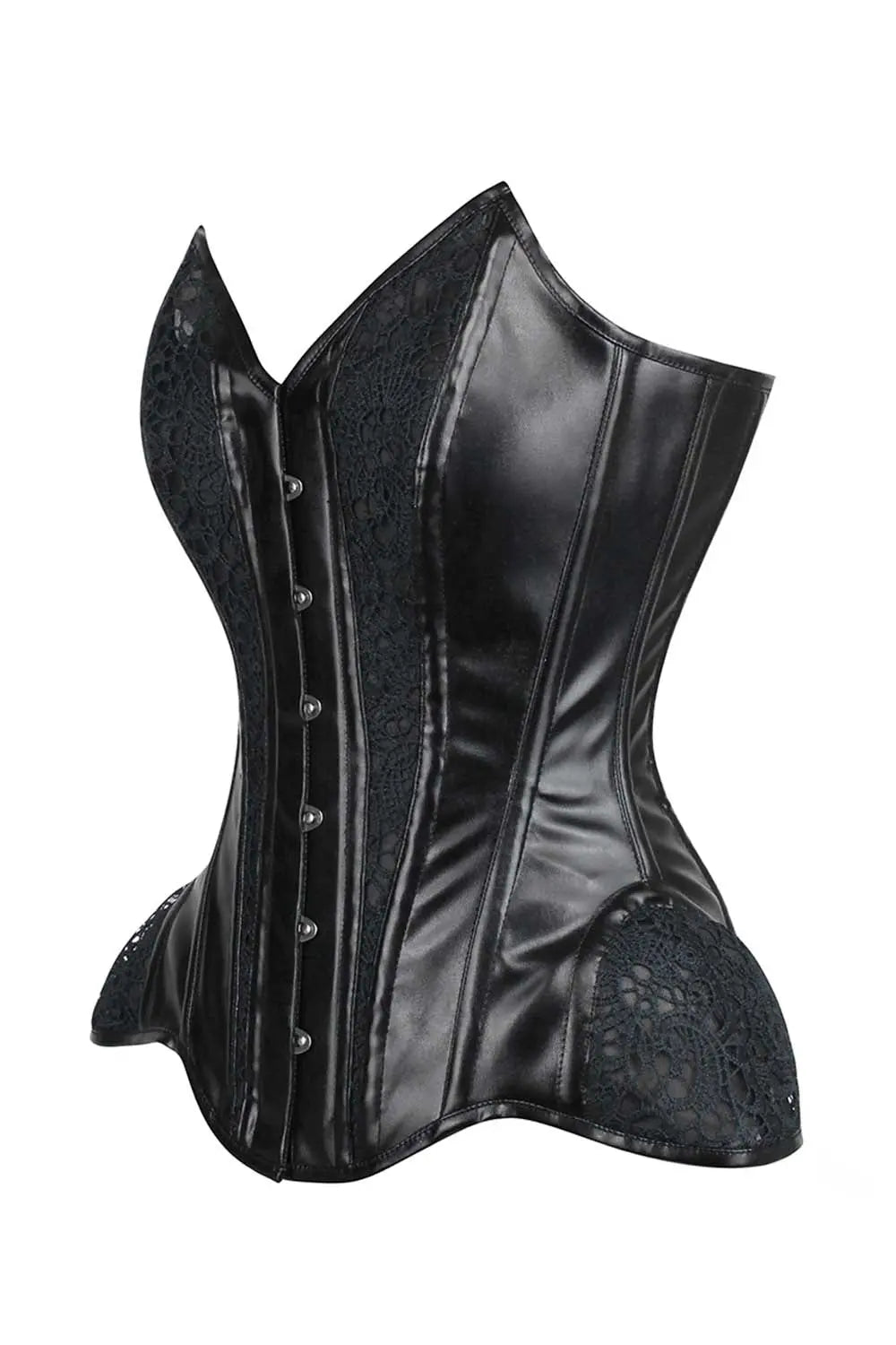 Corset Talene Overbust Negru cu Hip Gores – stil gotic și siluetă sculptată