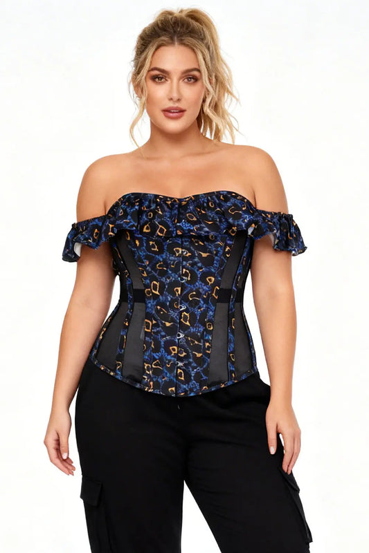 Gorset Brandyce Leopard Off Shoulder – odważny styl i podkreślona kobieca sylwetka