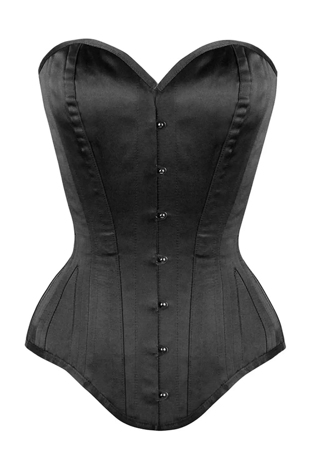 Corset Arnisha Overbust din satin negru – eleganță gotică și siluetă perfect conturată