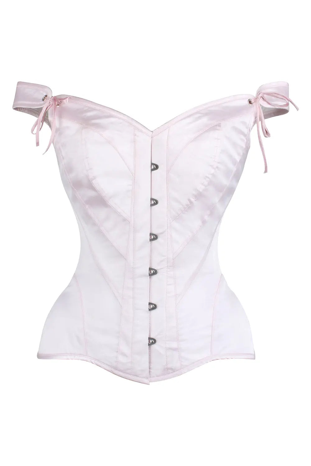 Corsage Brittanni Overbust aus rosa Satin mit Trägern – zarte Weiblichkeit und eleganter Halt