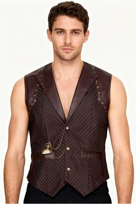 Keiler Steampunk Bărbați – Vestă Waist Coat Single Breasted