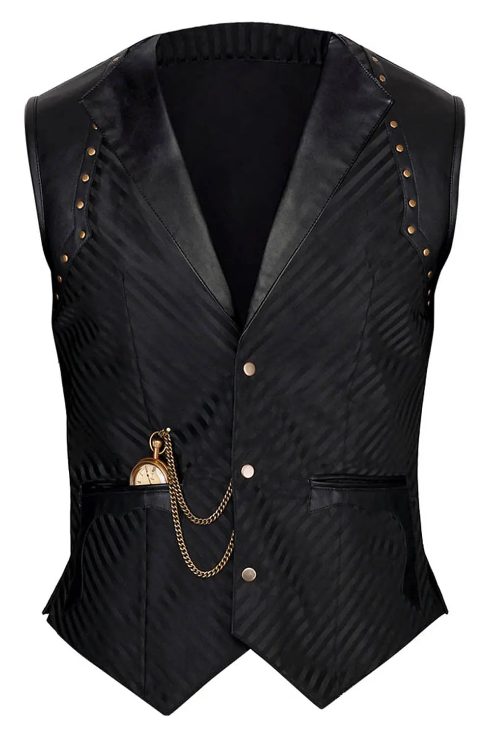 Linde Steampunk Bărbați – Vestă  Corset Waist Coat Single Breasted Neagră
