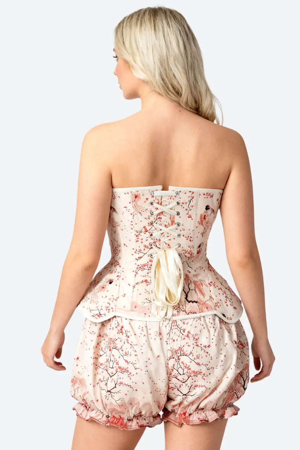 Carington Oriental Sakura Koi Corset și Pantaloni Scurți Bufanți Set