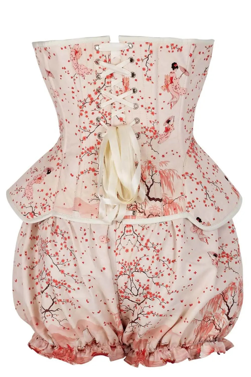 Carington Oriental Sakura Koi Corset și Pantaloni Scurți Bufanți Set