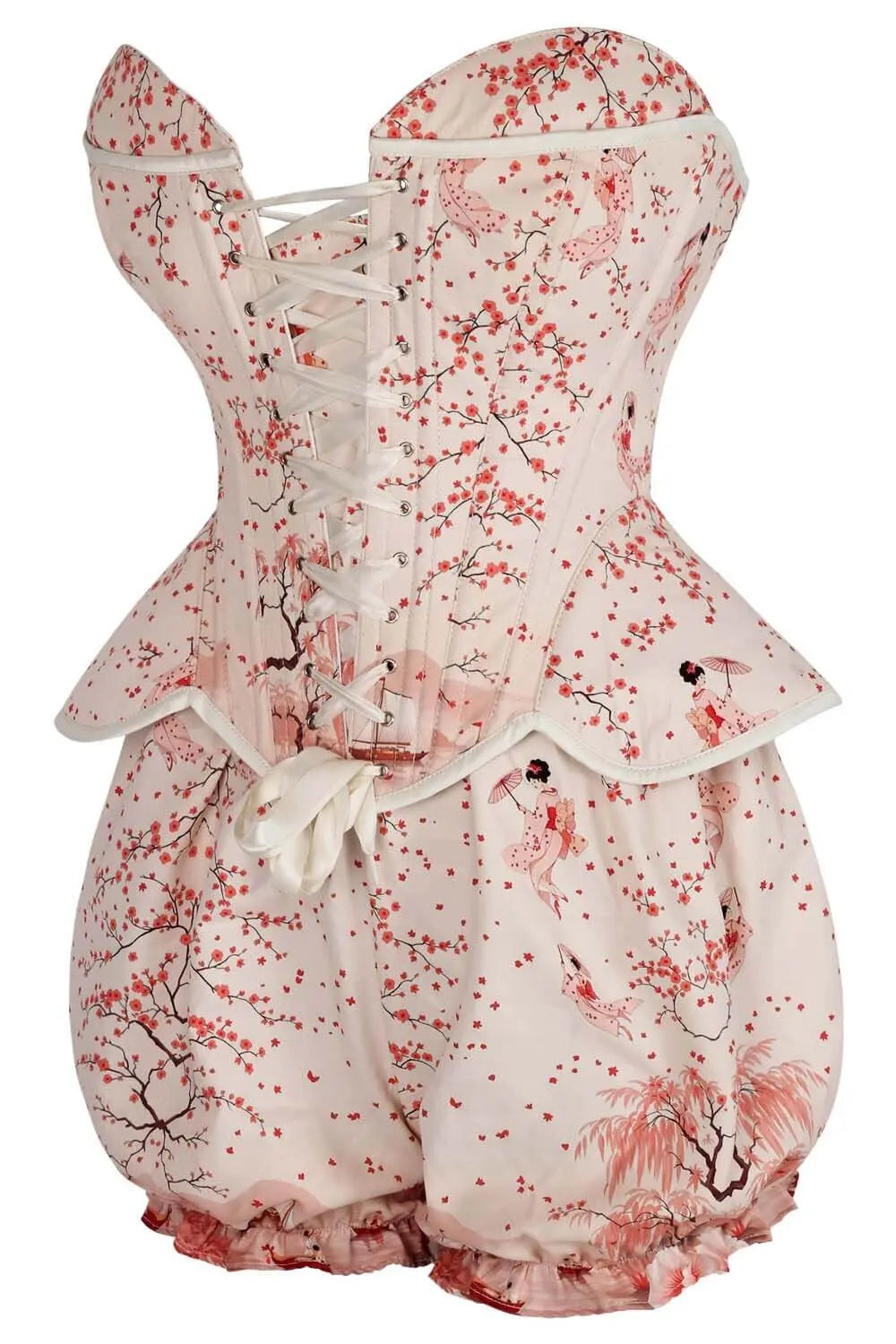 Carington Oriental Sakura Koi Corset și Pantaloni Scurți Bufanți Set