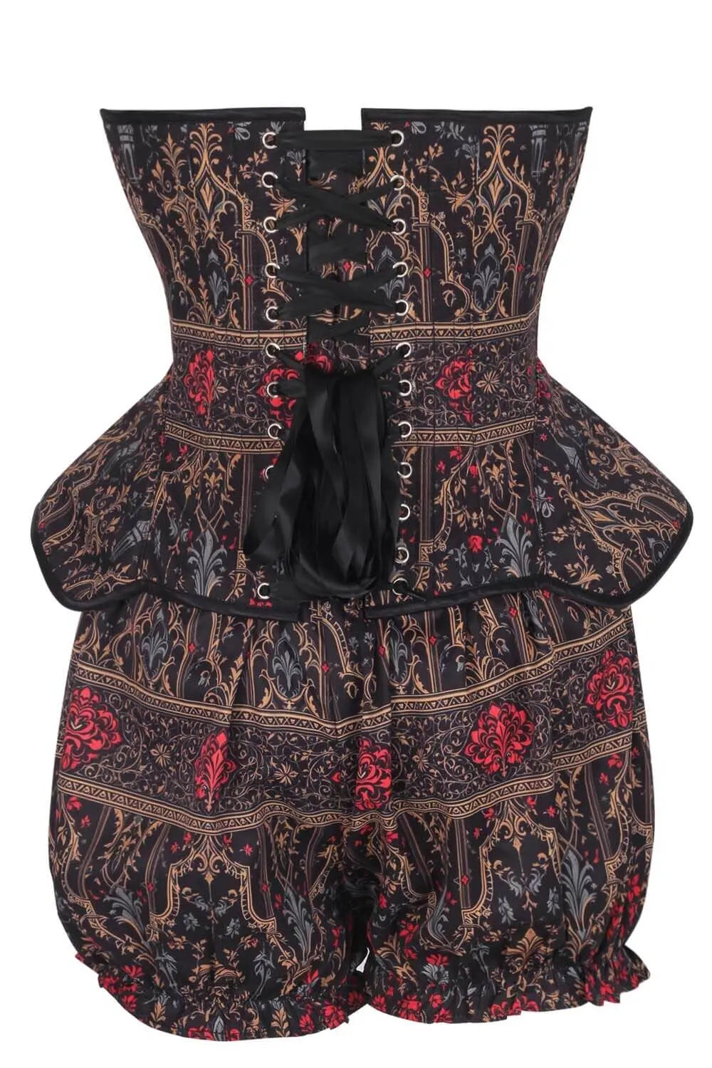 Gorset i bufiaste szorty Telisha Gothic Baroque Rose