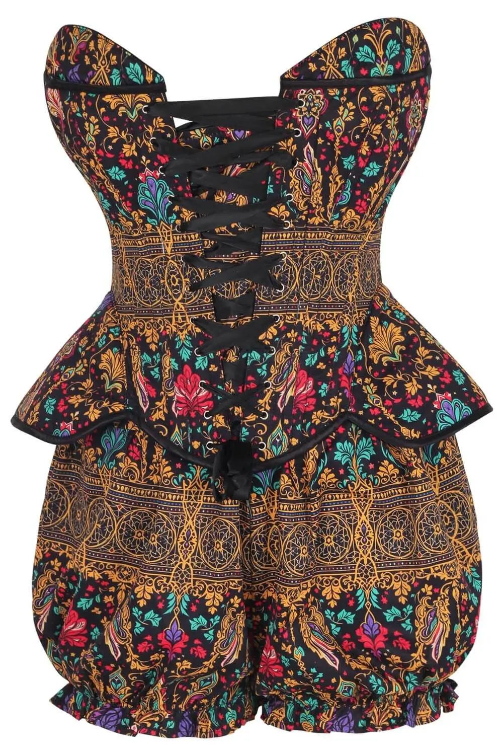 Suki Royal Baroque Garden Corset și Pantaloni Scurți Bufanți Set
