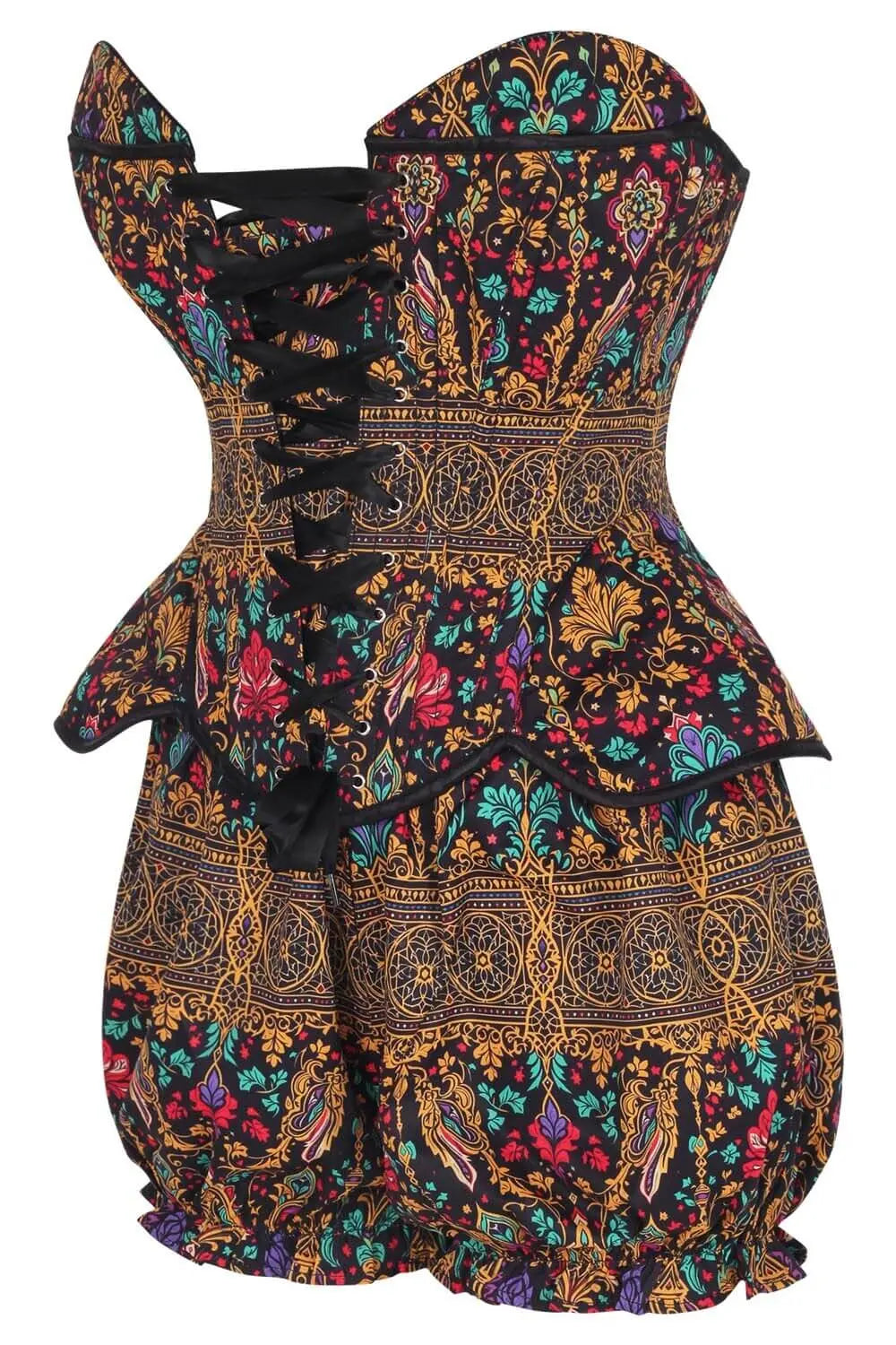 Suki Royal Baroque Garden Corset și Pantaloni Scurți Bufanți Set