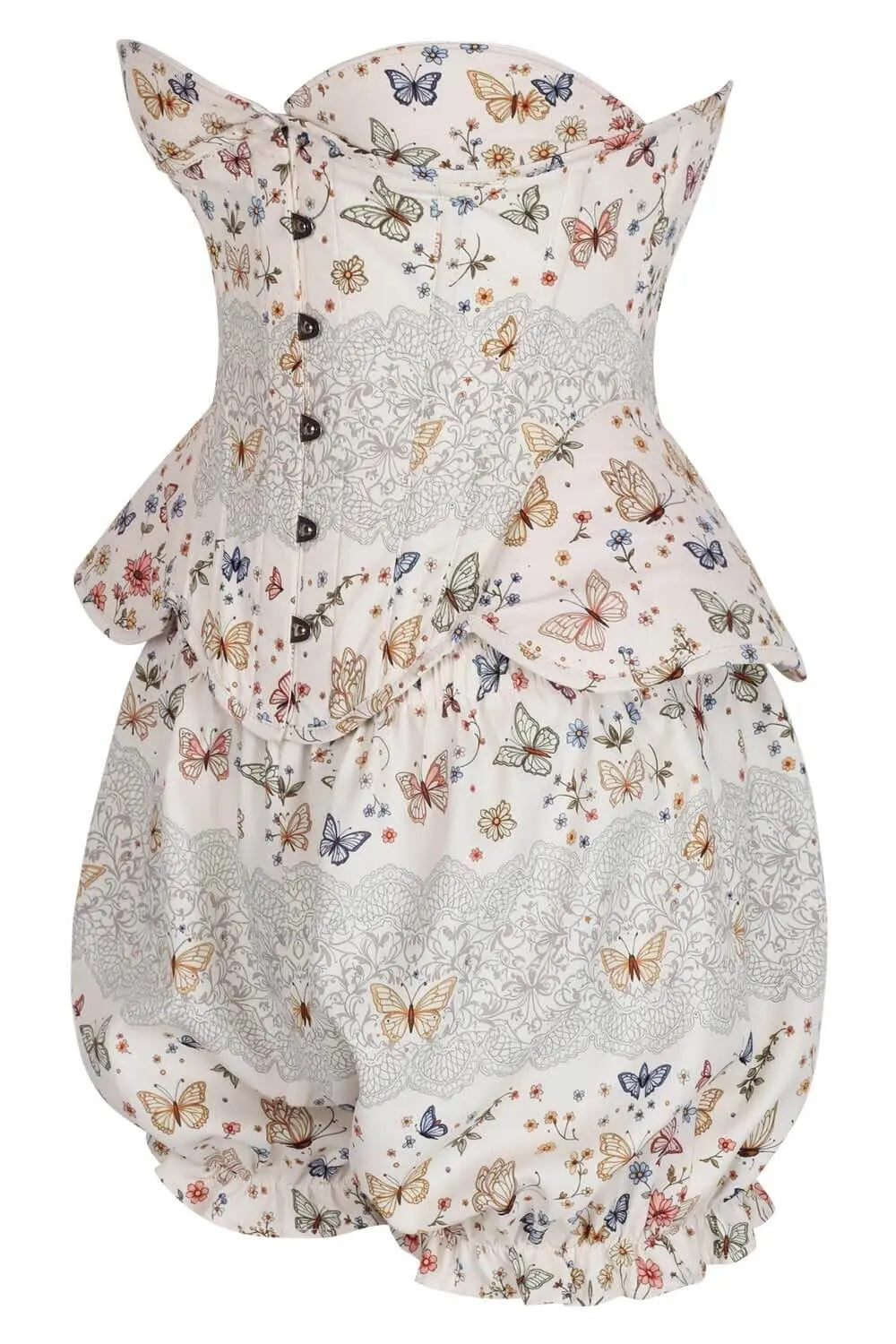 Zestaw Gorset Underbust Branda Butterfly Garden i bufiaste szorty
