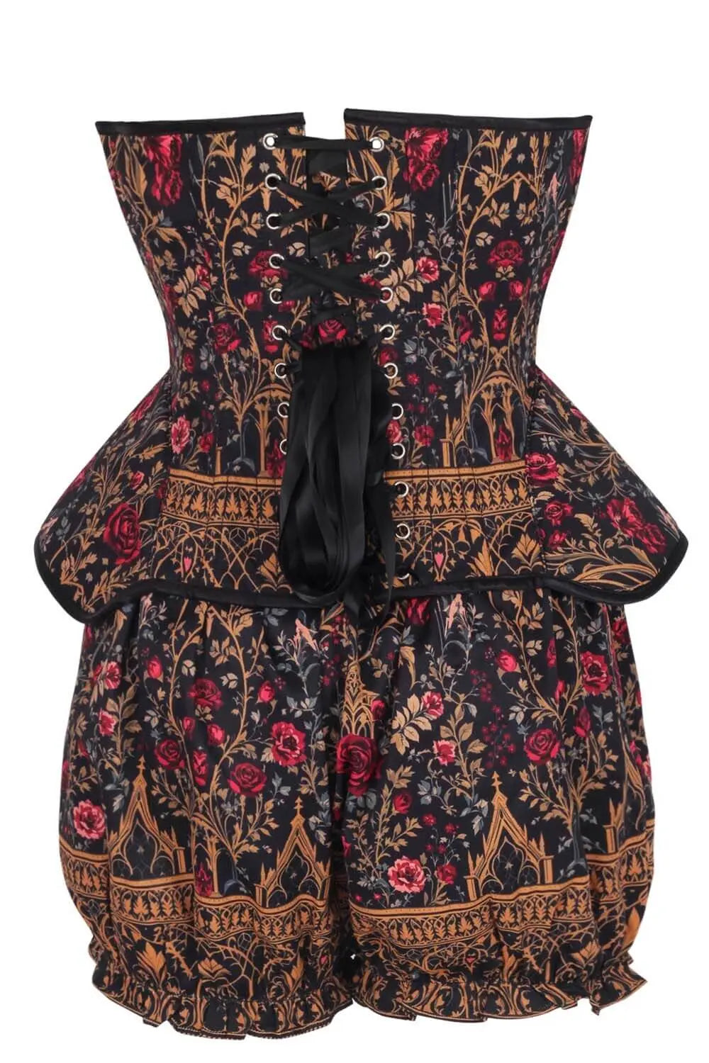 Lovella Gothic Rose Garden Corset și Pantaloni Scurți Bufanți Set