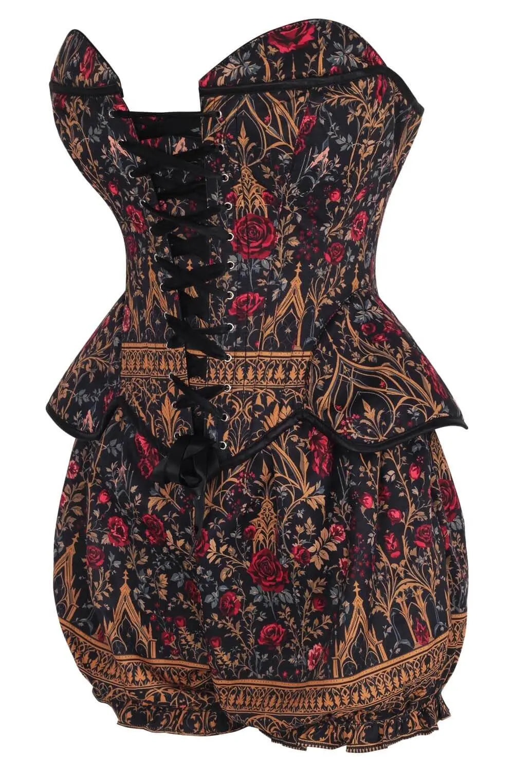 Lovella Gothic Rose Garden Corset și Pantaloni Scurți Bufanți Set