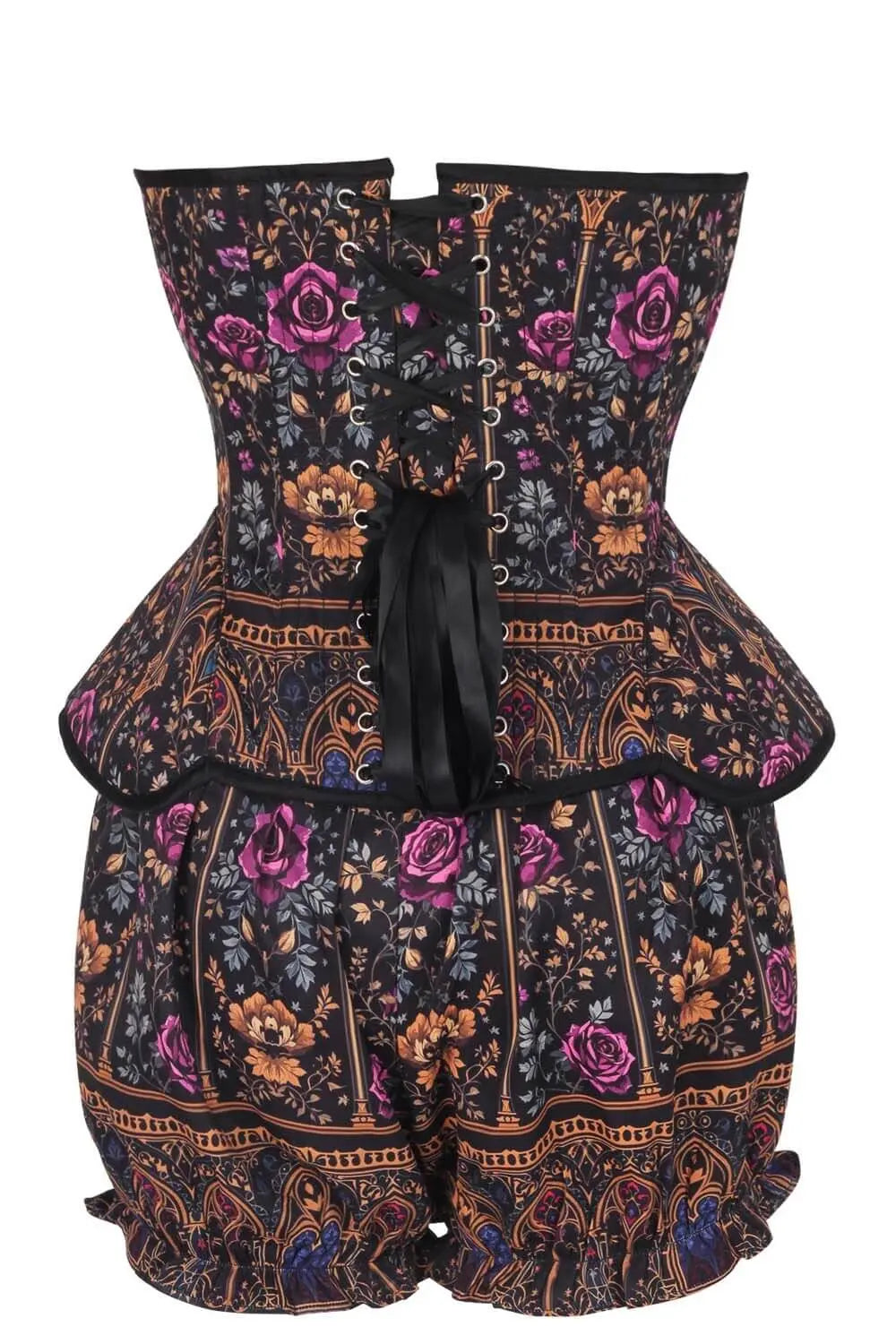 Terilynn Victorian Rose Noir - Komplet: Gorset i Spodenki Pufki