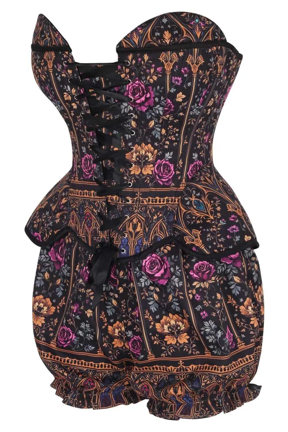 Terilynn Victorian Rose Noir - Komplet: Gorset i Spodenki Pufki