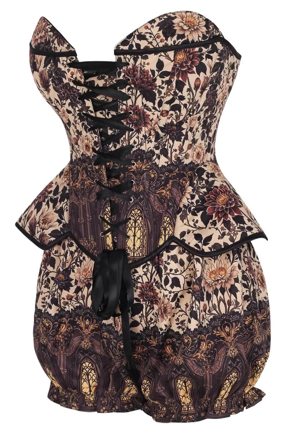 Tempie Antique Garden Gothic Corset și Pantaloni Scurți Bufanți Set