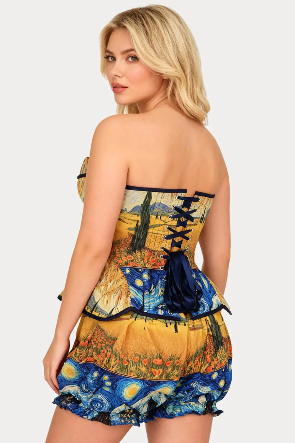 Kaylan Wheatfield Corset și Pantaloni Scurți Bufanți Set