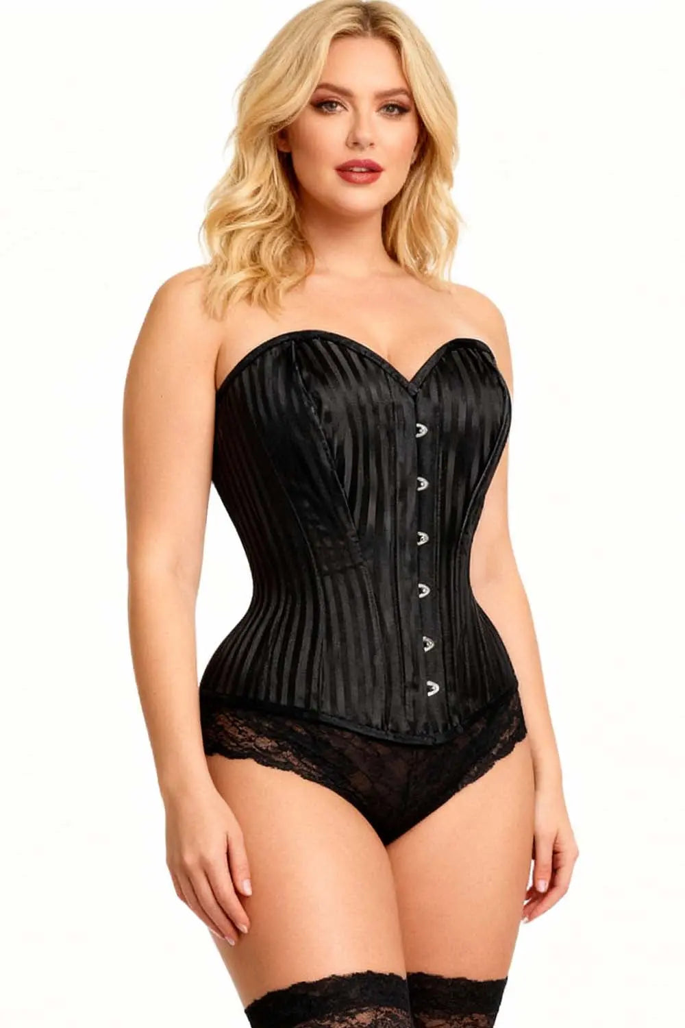 Korsett Shakeera Black Brocade Overbust zur Taillentraining
