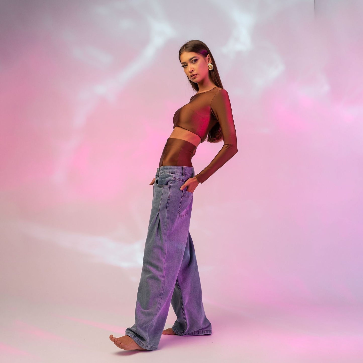 Chiloti modelatori din lycra cu talie inalta Macadamia