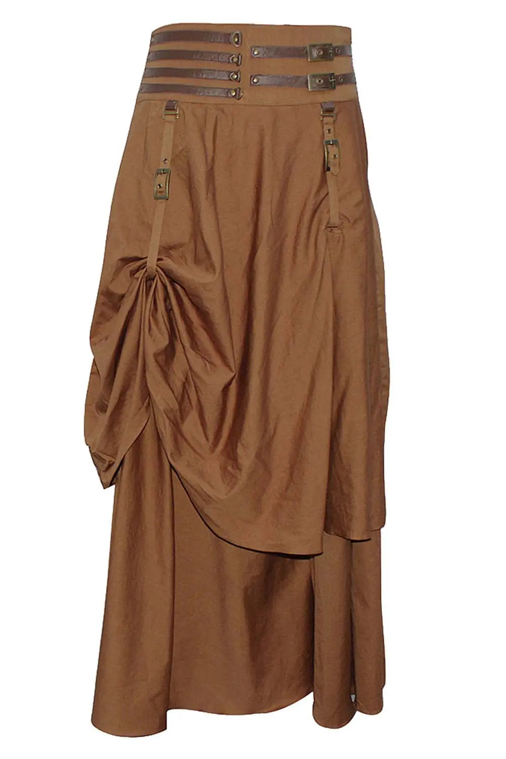Annabel Steampunk Cotton Bustle Skirt – Fustă Bustle din Bumbac cu Catarame