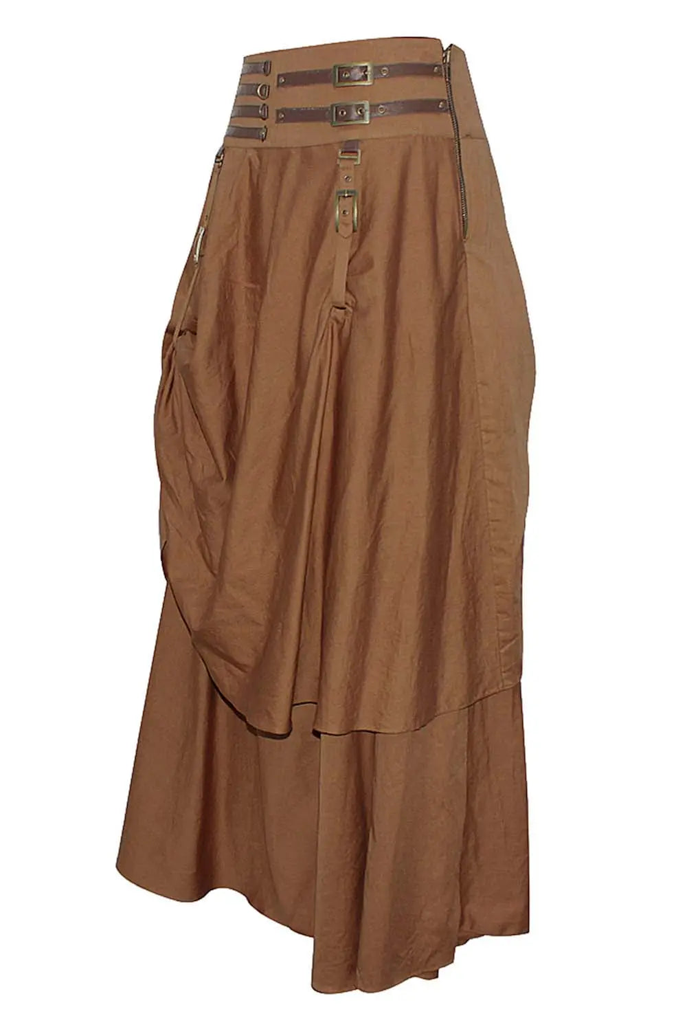 Annabel Steampunk Cotton Bustle Skirt – Fustă Bustle din Bumbac cu Catarame