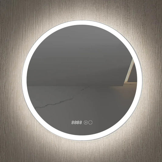 Oglinda baie, sistem iluminare LED, IP44, 80cm, Dezaburire, Touch, Ceas