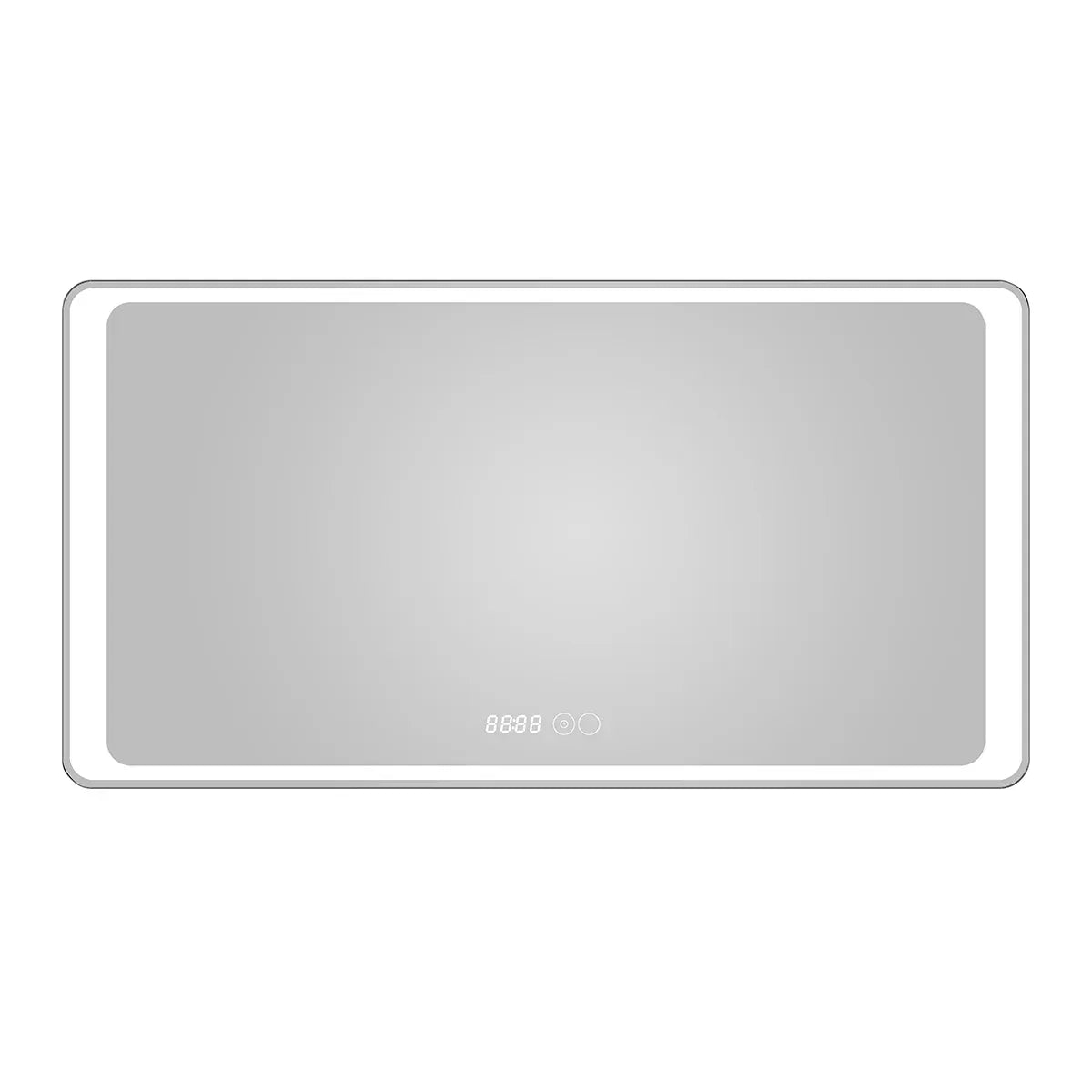 Oglinda baie, sistem iluminare LED, IP44, 100x70cm, Dezaburire, Touch, Ceas