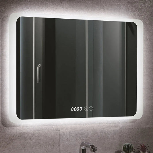 Oglinda baie, sistem iluminare LED, IP44, 120x70cm, Dezaburire, Touch, Ceas