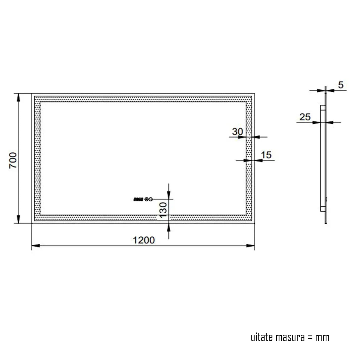 Oglindă baie LED D4228 120x70 cm