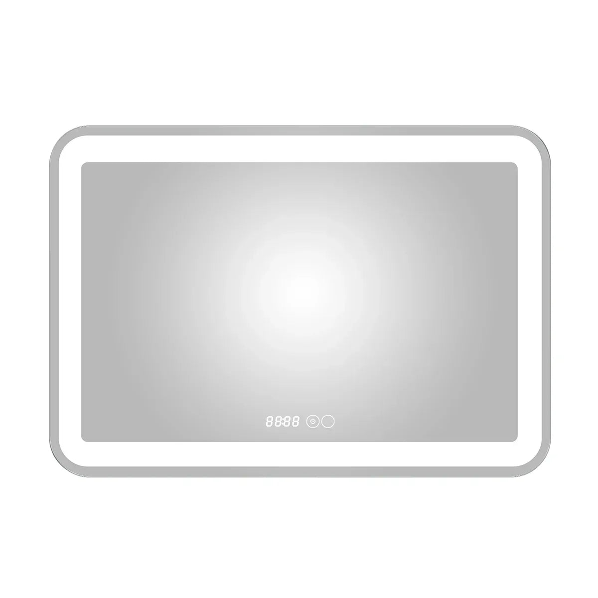 Oglinda baie, sistem iluminare LED, IP44, 100x70cm, Dezaburire, Touch, Ceas