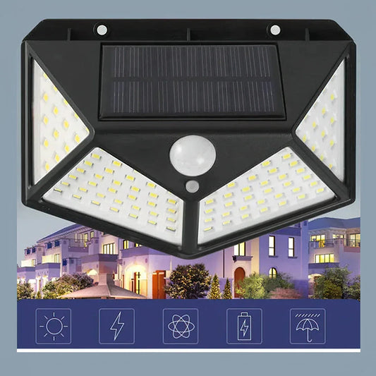 Lampa solara, cu senzor de miscare, lumina LED,  acumulator, Naimeed, 208 LED-uri