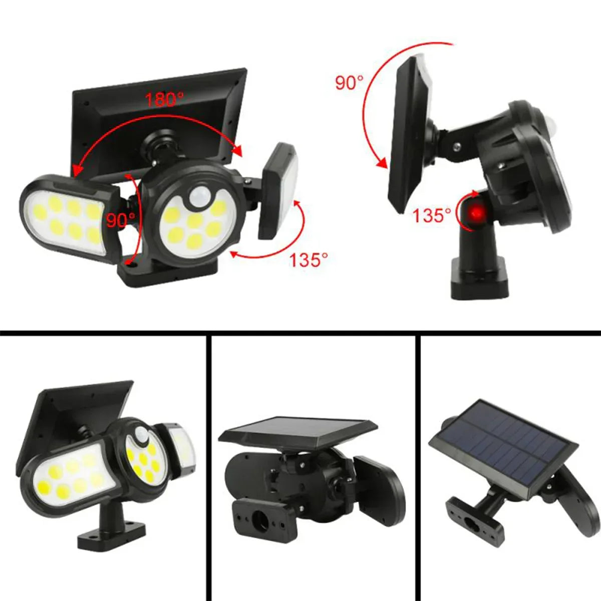 Lampa solara, cu senzor de miscare, lumina LED, acumulator, Naimeed, COB 140 LED-uri